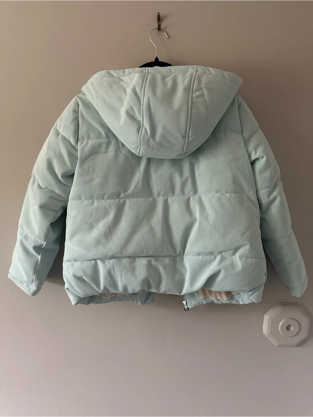 Kids Light Blue Hooded Puffer Jacket